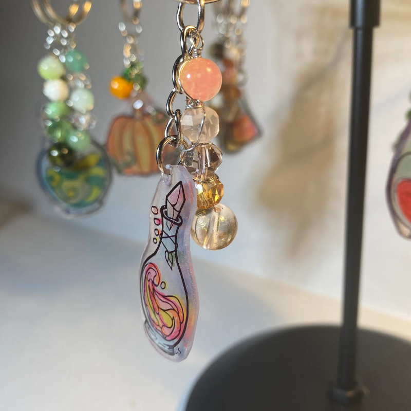 Summer Rose Potion Keychain