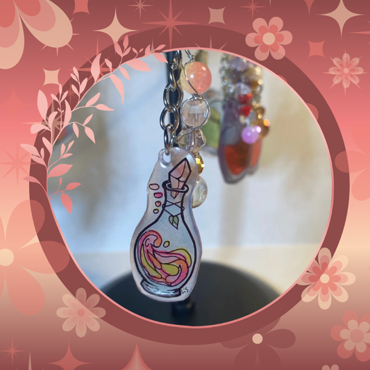 Summer Rose Potion Keychain