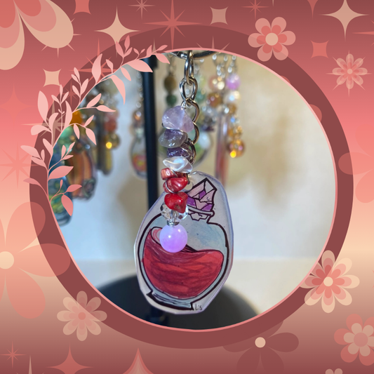 Crimson Amethyst Potion Keychain
