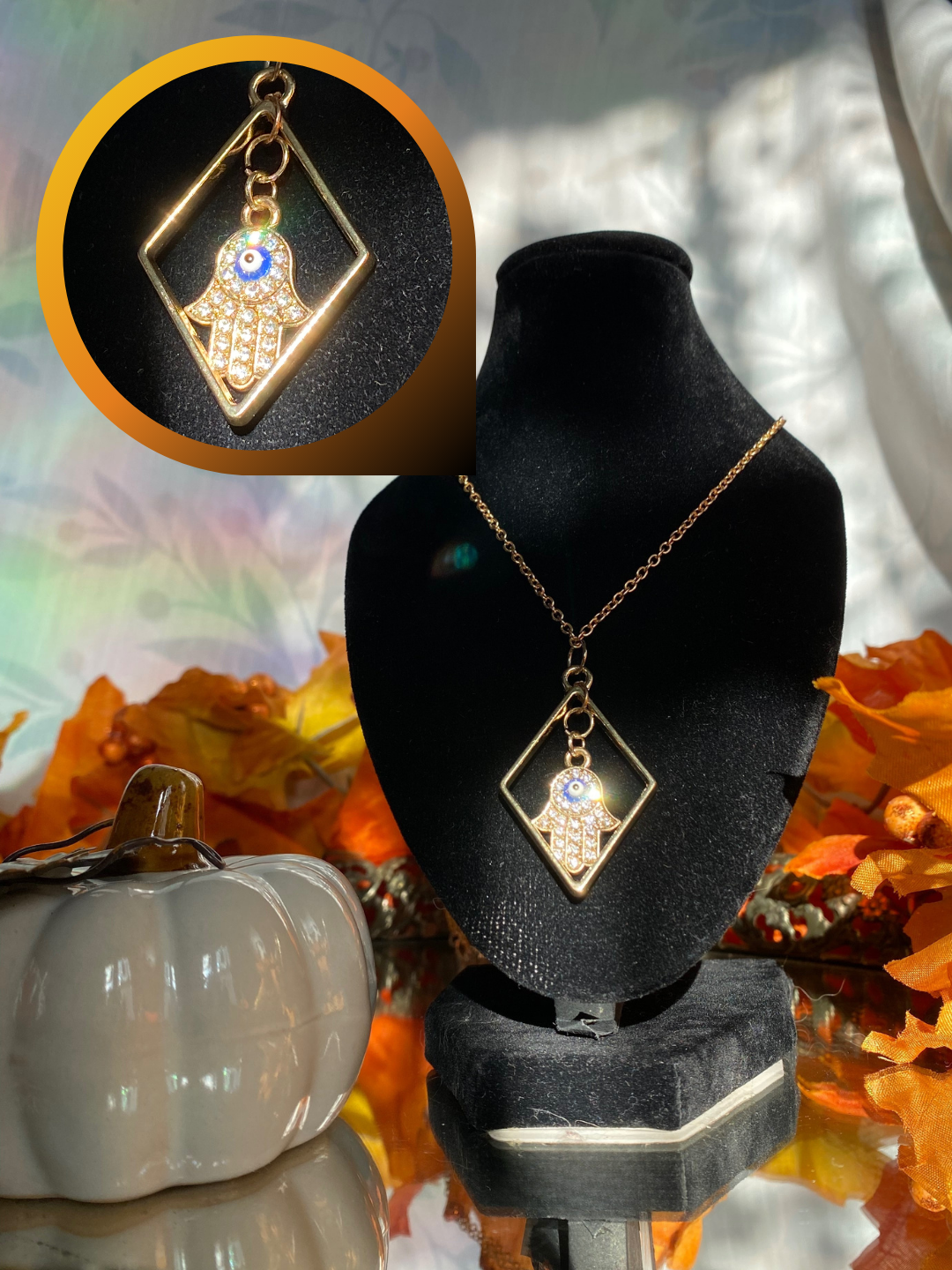 Golden Hamsa Hand Necklace