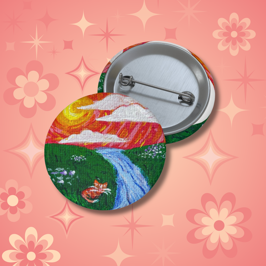 Spring Stream Pin Button