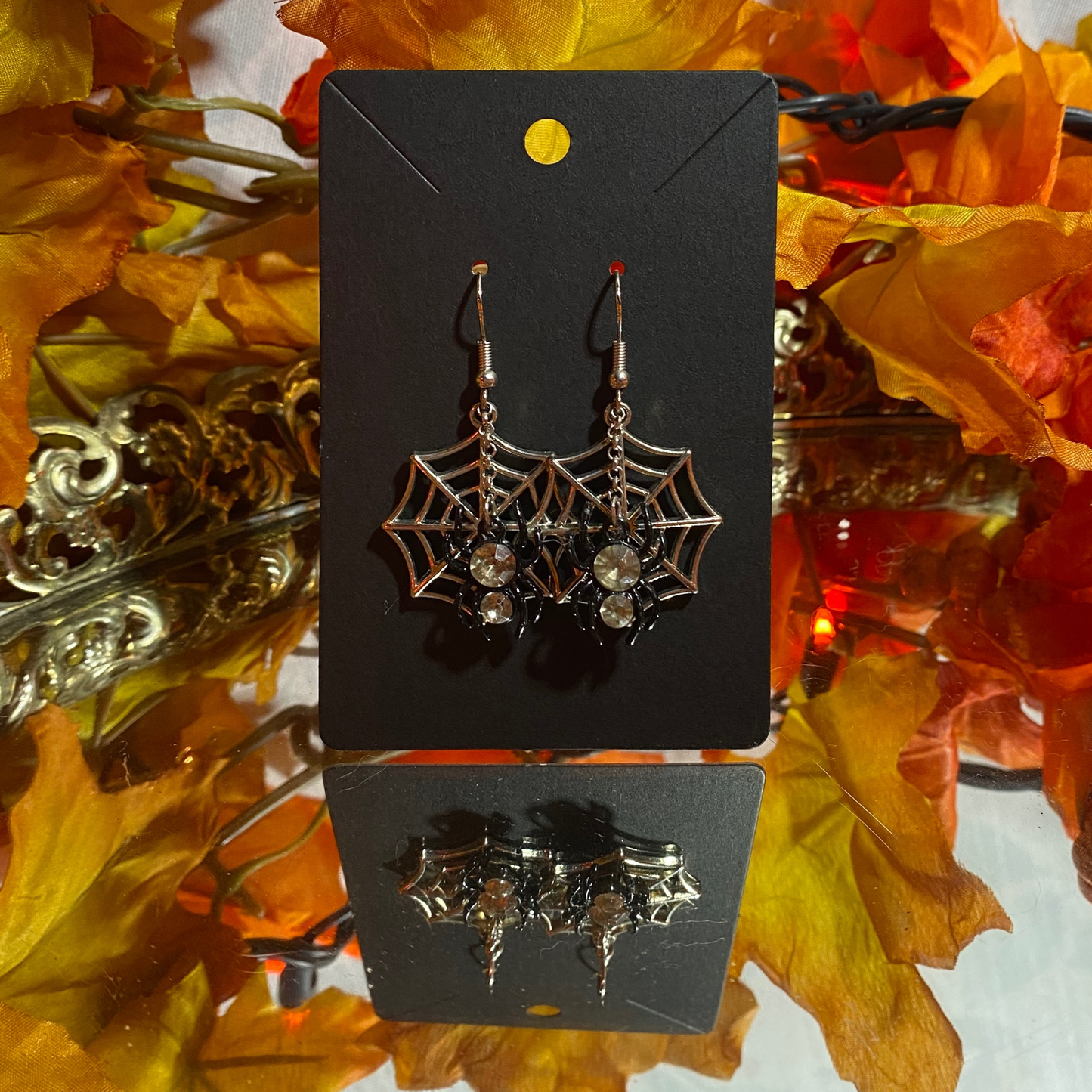 Silver Arachnid Earrings
